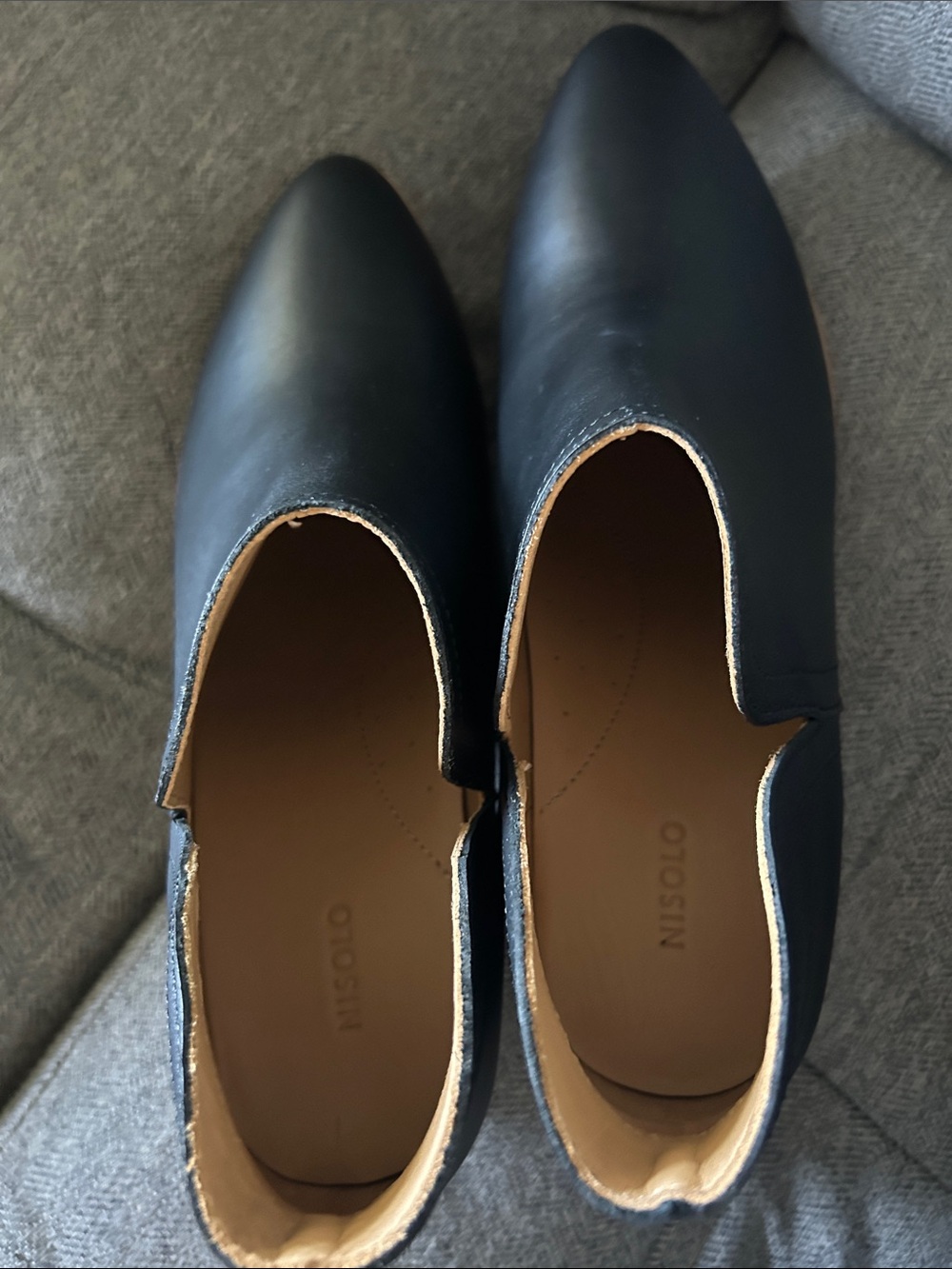 NISOLO Mia Ankle Boots Boots Black Leather Size 10 - Picture 6 of 8